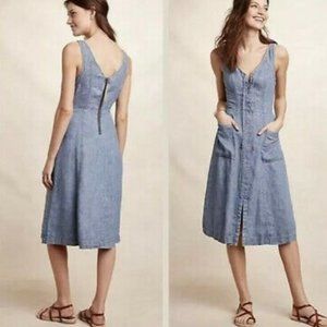 Anthropologie Atoll Denim Midi Dress